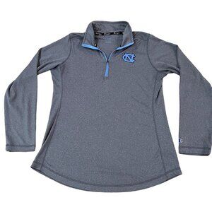 Champion UNC Tar Heels Women's 1/4 Zip Pullover Size L Gray North Carolina